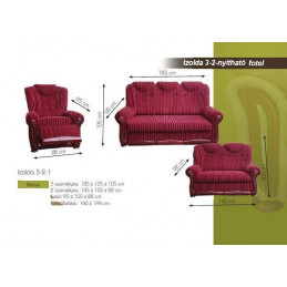 Izolda 3-2-1 nyitható fotel